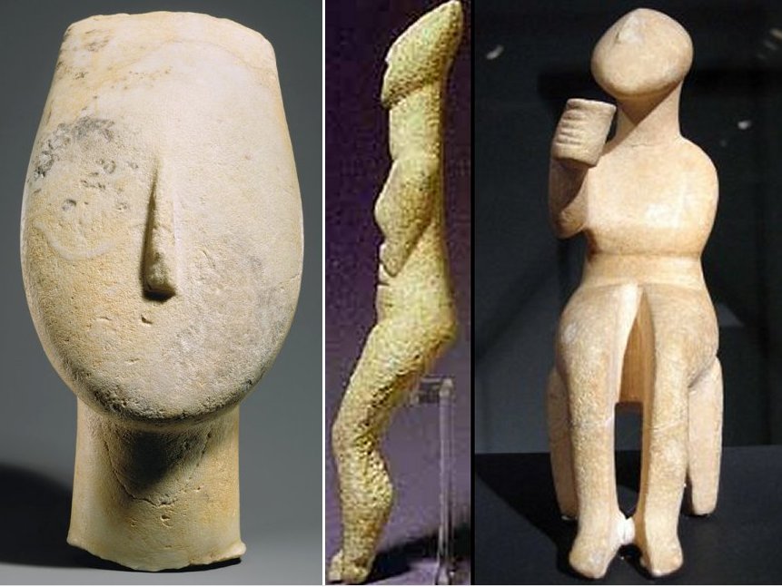 cycladic figurines were found in