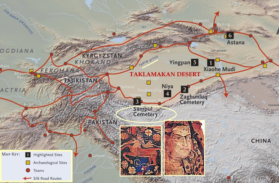 linked to hellenistic kingdoms of central asia and tarim basin