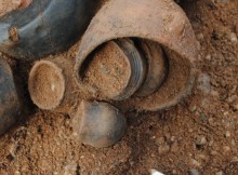 bronze and clay items that had been deposited into the graves.