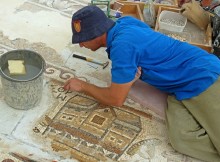 A 1,500 year old mosaic, depicting a map with streets and buildings, was exposed about two years ago in archaeological excavations the Israel Antiquities Authority