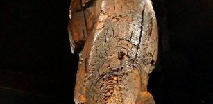 Wooden figure Shigir Idol Siberia