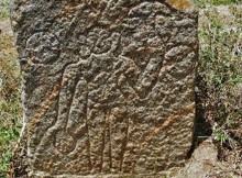 Around 500-year-old Vaishanava saint sculptures (also called Vamana Avathar) at Nariyampallipudur in Tirupur district, which was discovered by a team of archaeologists.—Photo: R.VIMAL KUMAR