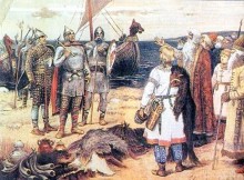 The Danes were united and Christianized in about 965 by King Harald "Bluetooth" Gormsson (c. 935 to c. 986; King of Denmark c. 958 to c. 986 ; King of Norway c. 970 to 986).