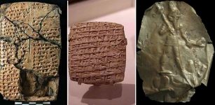 Left: Clay tablets discovered at Kültepe; Right: A Hittite God from Kültepe