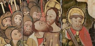 The brightly-painted wooden panel, with details picked out in silver and gold leaf, dates from c.1460, is all the more astonishing as it depicts the moment of Christ’s betrayal, by Judas Iscariot.