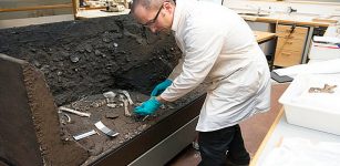 The remains of several other human bones were found in the cave at Viste where Viste Boy was discovered. These belonged to an adult human. Credits: University of Stavanger