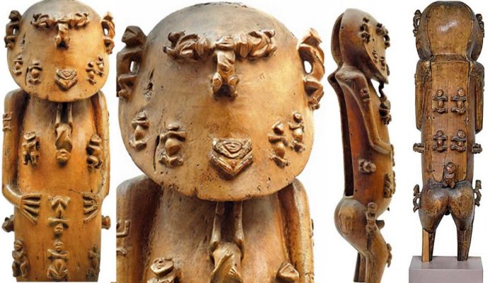 Pacific God A’a: Fascinating Polynesian Sculpture - It Carries A Human Skull And Bones