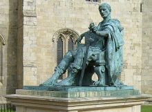 Statue of Constantine in York , the city where he was proclaimed emperor.