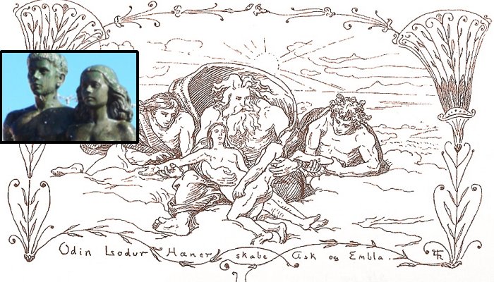 Ask And Embla: First Human Pair Created By Powerful God Odin And His Two Brothers Ask And Embla: First Human Pair Created By Powerful God Odin And His Two Brothers