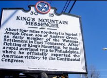 Tennessee Historical Commission marker honoring the "Kings Mountain Messenger," Joseph Greer (1754–1831).