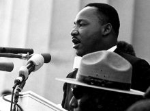 Dr. Martin Luther King giving his "I Have a Dream" speech during the March on Washington in Washington, D.C., on 28 August 1963.