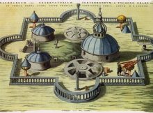 Tycho Brahe's Stjerneborg from Joan Blaeu's Atlas Maior, Amsterdam 1662, vol. 1.