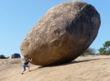 Krishna’s Butter Ball is enormous granite precariously perched on a stone escarpment.