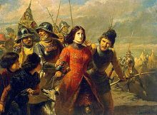 Painting by Adolphe-Alexandre Dillens of Joan of Arc Being Led Away after Her Capture on May 23, 1430