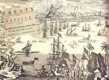 The Anglo-Spanish War of 1727–1729 was a limited war that took place between Great Britain and Spain during the late 1720s. It eventually ended with a return to the previous status quo ante bellum following the Treaty of Seville.