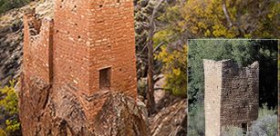 Towers such as the Square Tower are found throughout the canyon and were possibly used for water management, protection, and/or for ceremonial purposes. Courtesy of the National Park Service