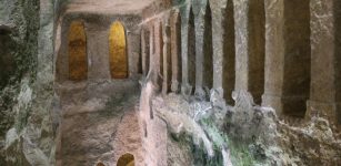The church itself, and its crypt, were hidden for centuries by a rock fall, and only rediscovered in the 1950′s.