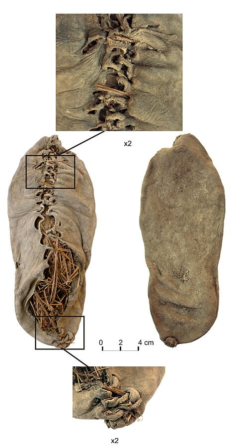 Possibly World's oldest shoes. Sandals found in the Cueva de los  Murciélagos in Spain, a key Neolithic archeological site. 7500-5000 B.C.  Other artifacts from that site were burnt down for fuel. [6000x3067]. :