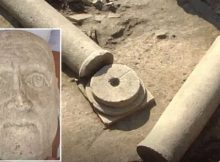 The statue head from the 3rd century AD believed to depict Roman Emperor Aurelian