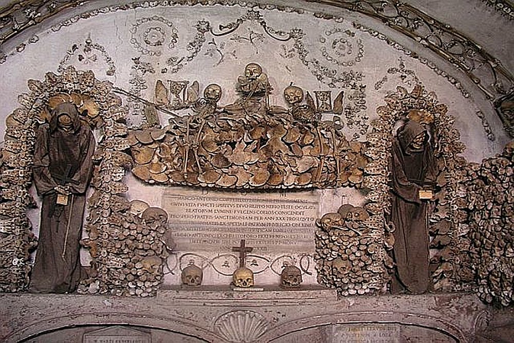 One of the most original and eerie place in the underground realm of Rome is the Capuchin Crypt also known as the 'Bone Chapel'. Image via wikipedia