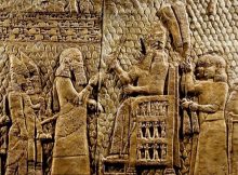 King Sennacherib and his crown prince Arda-Mullissi after the battle of Lachish in 701 BC. From the palace at Nineveh.