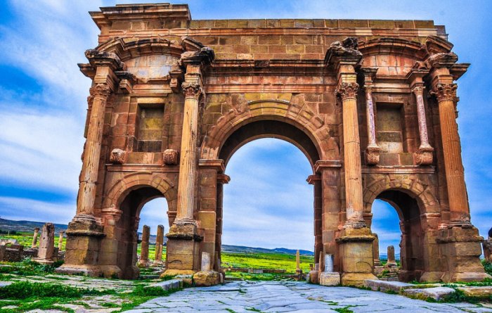 Ancient Great City Of Timgad And The Magnificent Arch Of Trajan