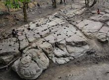 Ingenious effort: Rainwater was trapped in holes to be stored in the fissures and veins of the rocks.