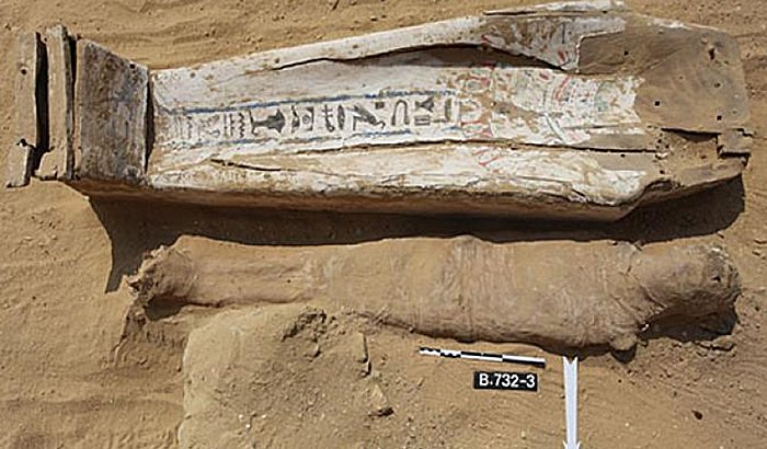 Approx. 2 thousand years old burials discovered during the last Polish excavations in Saqqara. Photo: J. Dąbrowski/PCMA