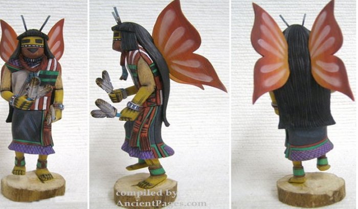 Native American Hopi Carved Butterfly Maiden Kachina Doll.