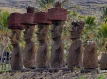 Ahu Nau Nau, a cultural and religious site built by Rapa Nui society on Easter Island's Anakena beach, was among 11 sites where previously gathered data were examined as part of the new study led by University of Oregon doctoral candidate Robert DiNapoli. The site is located on the north shore of the Easter Island. Credit: Robert DiNapoli