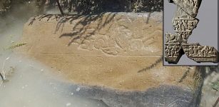 A tip from a local Turkish farmer led archaeologists to this stone half-submerged in an irrigation canal. Inscriptions from the 8th century B.C. are still visible. Credit: James Osborne