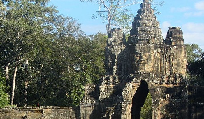 South gate of Angkor Thom.