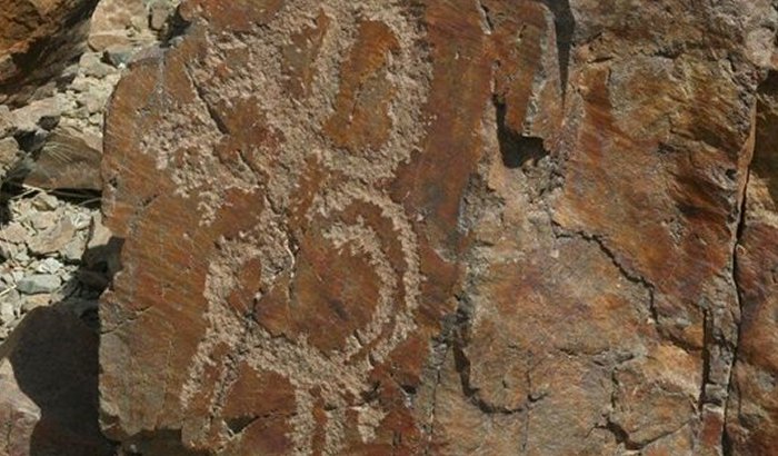 Prehistoric rock drawings near Natanz in central Iran