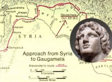 Alexander III route from Tyre to the Battle of Gaugamela site, and from there to Babylon