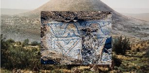 Mosaic floor of the ancient church near Mt. Tabor, Israel