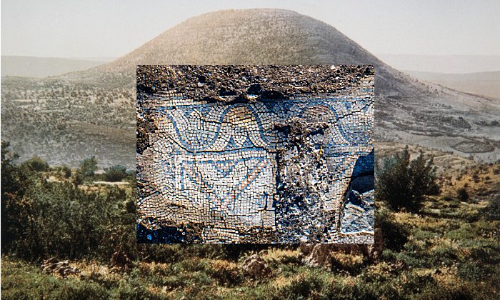 Mosaic floor of the ancient church near Mt. Tabor, Israel