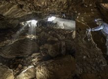 The team entering the Chiquihuite Cave. Credit: Devlin A. Gandy