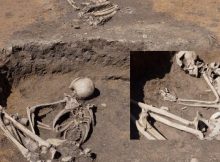 Human skeletons unearthed in the village of Slatina, Bulgaria