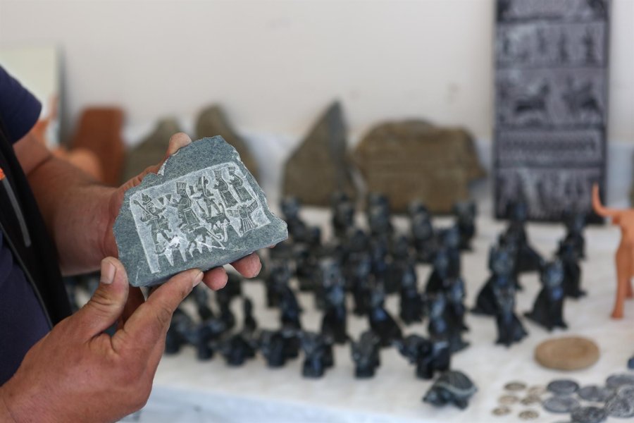 Famous Ancient Hittite Figures And Symbols Engraved In Stone By A Local Artist From Çorum Province, Anatolia Hittite figures engraved in stones