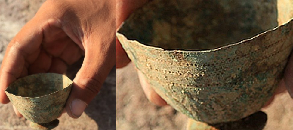 An olive oil scale unearthed in the cistern in the medieval city of Beçin, Mugla province, southwestern Turkey, Aug. 17, 2020. (AA Photo)