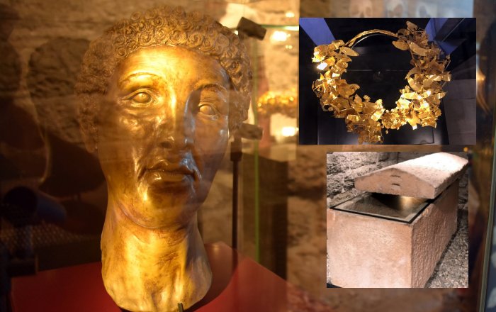 Carian Princess' tomb, golden artifacts can be seen at Bodrum Castle