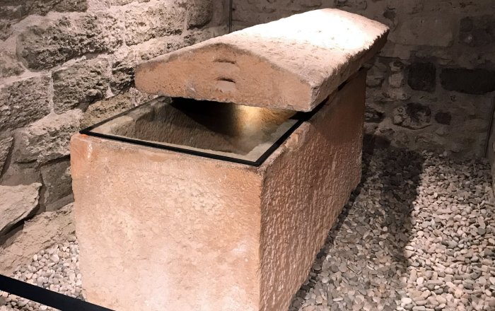 The sarcophagus of the "Carian Princess" is seen at the Bodrum Castle Underwater Archaeological Museum in Muğla, southwestern Turkey, Aug. 24, 2020. (AA Photo)