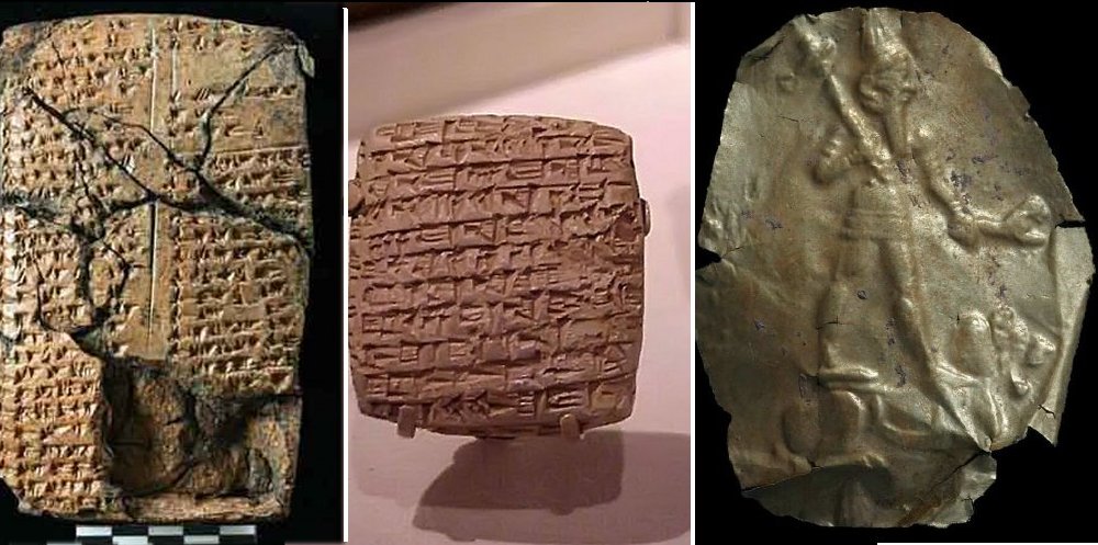 Left: Clay tablets discovered at Kültepe; Right: A Hittite God from Kültepe