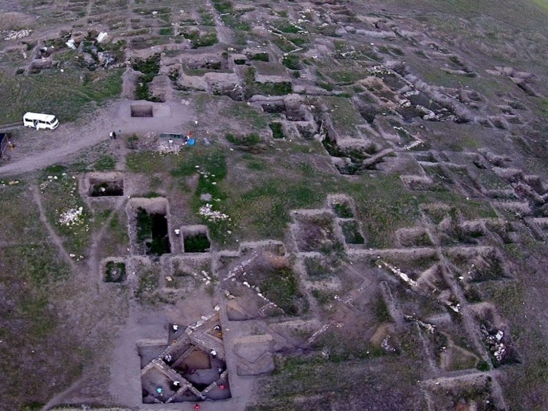 An aerial view of the excavation site in Küllüoba