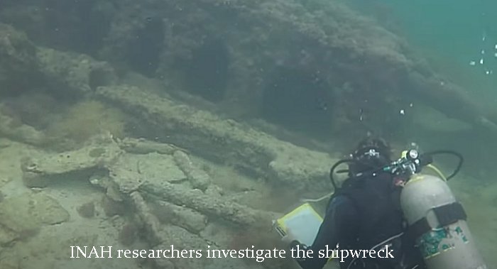 INAH investigates the shipwreck