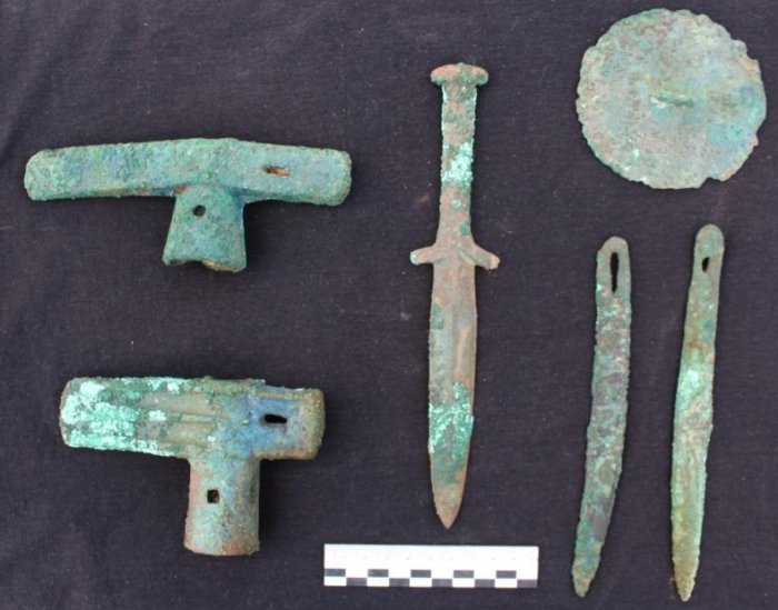 Part of the grave goods from the group burial