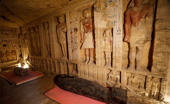 Collection of 59 well-preserved 26th Dynasty coffins unearthed in Egypt's Saqqara Necropolis