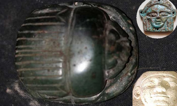 Amulets And Figurines Discovered In Recently Unearthed Sarcophagus In Minya, Egypt