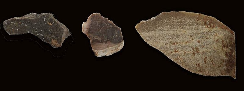 A pot-lid, flake and blade. Each was produced at a different temperature (not to scale). Credit: Weizmann Institute of Science