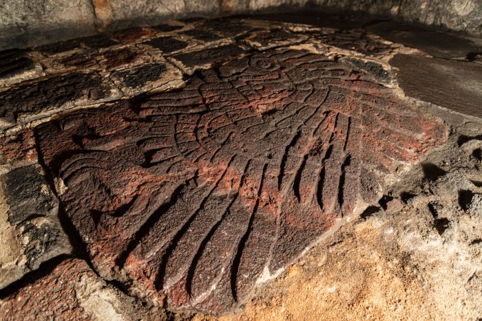 Huge Golden Eagle Relief Made By The Aztecs Discovered At Tenochtitlan